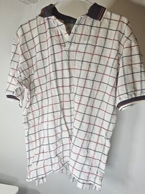 Vintage Arnold Palmer Mens Medium Golf Polo Plaid Short Sleeve